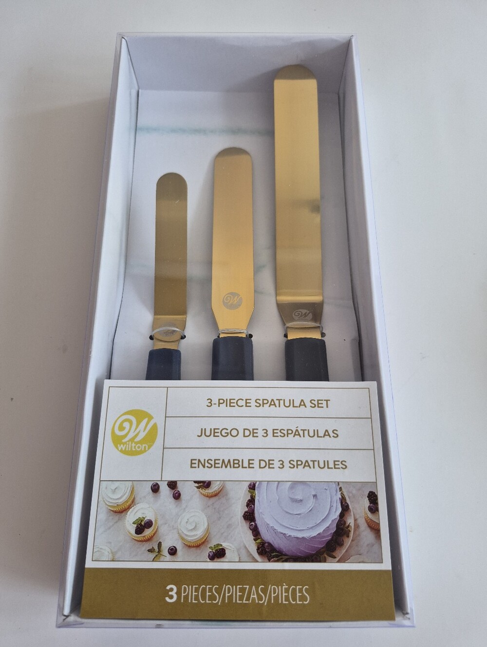 New Wilton Gold and Black 3-Piece Spatula Set